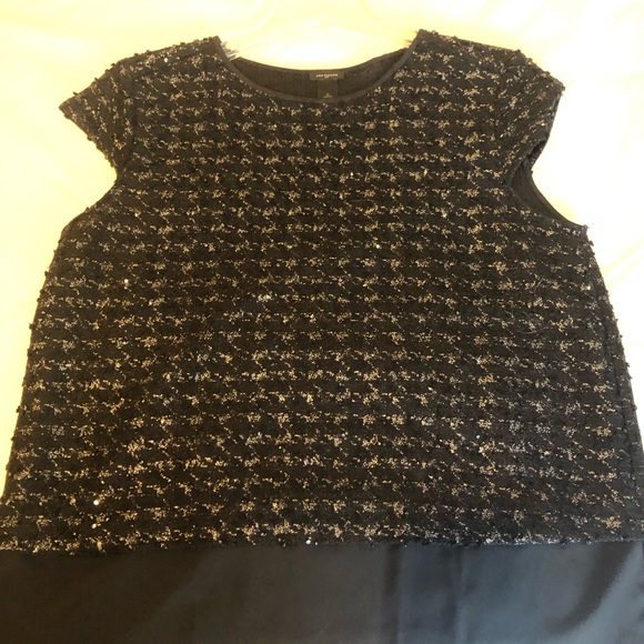 Ann Taylor black with silver blouse, Size XL - Picture 3 of 8
